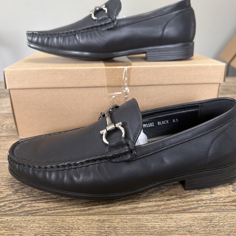 Albertini Men's Black Bit Loafers 8.5 Dress Shoe New With Box